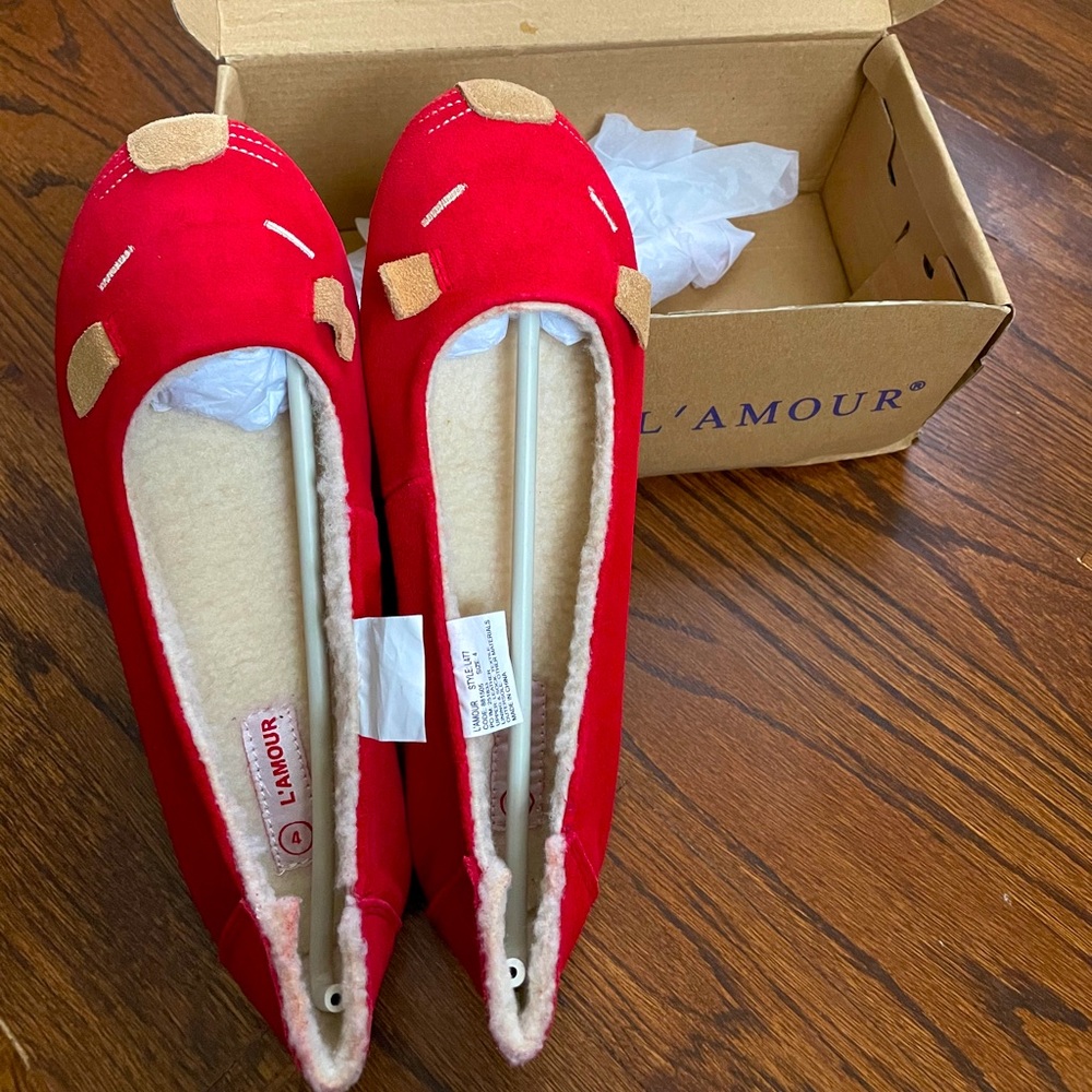 Cute cotton and fleece flats
